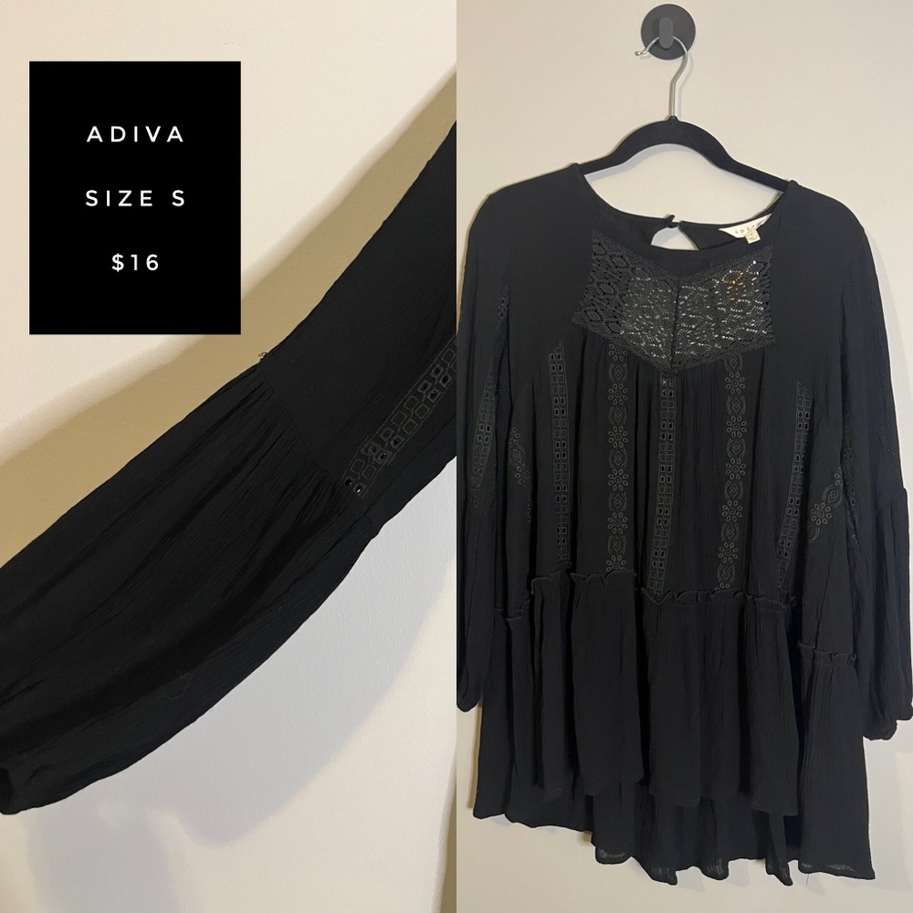 Black boho top